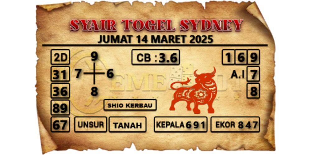 syair togel sydney cemetoto